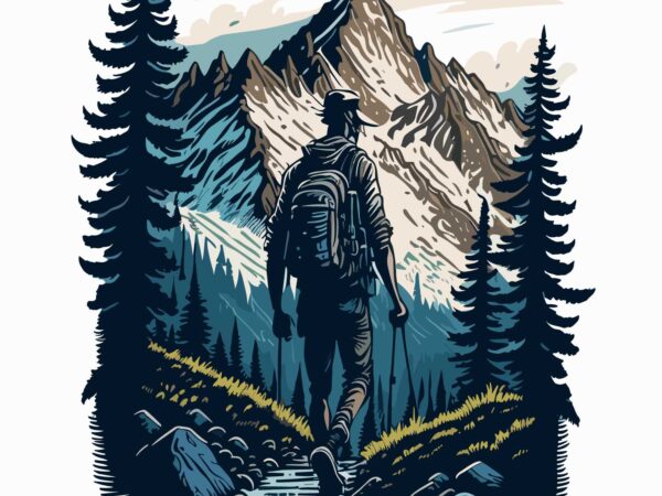 Adventure mountain t shirt vector