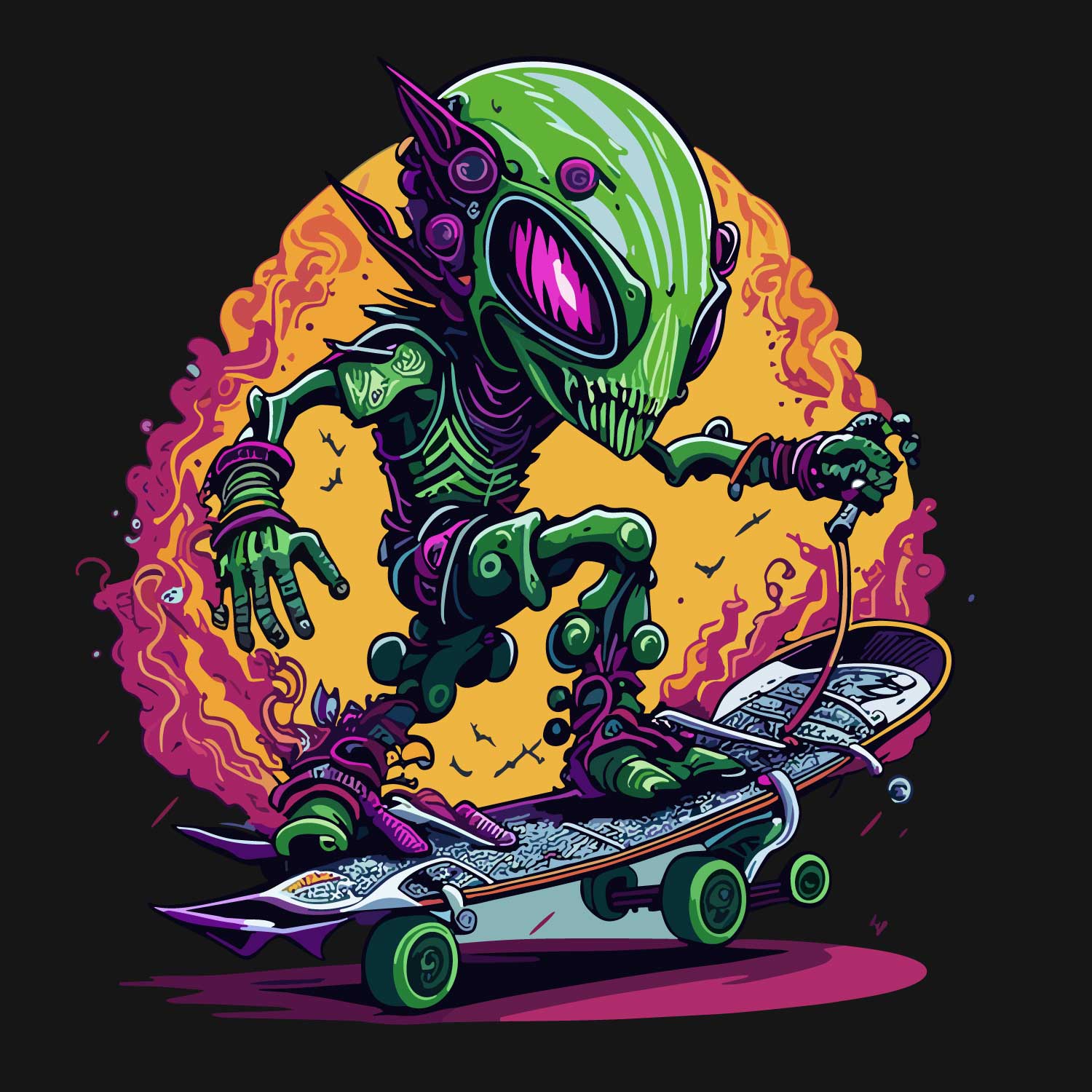 Alien Skateboard - Buy t-shirt designs