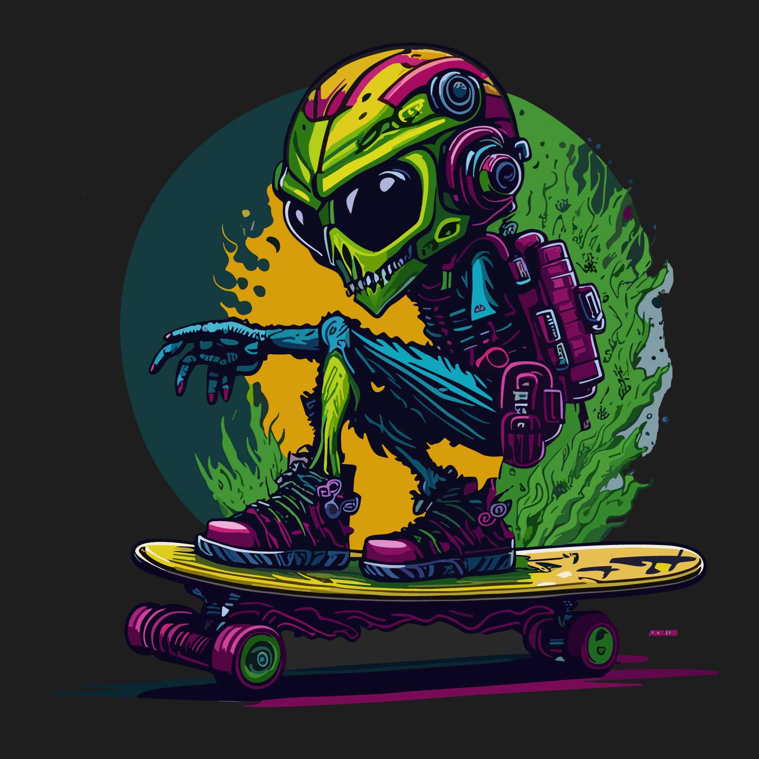 Alien Skateboard - Buy t-shirt designs