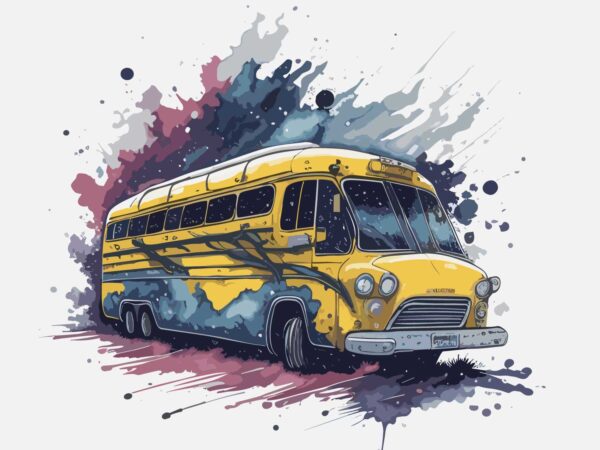 School bus t shirt template vector