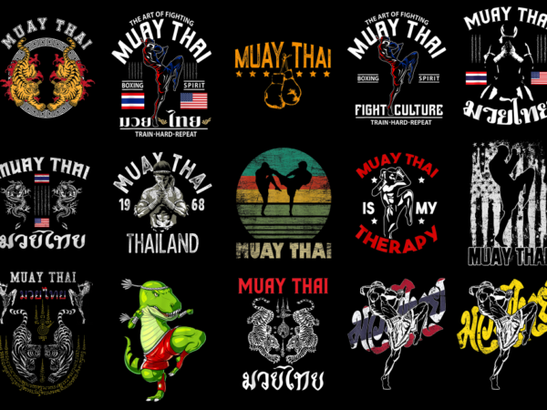 15 muay thai shirt designs bundle, muay thai t-shirt, muay thai png file, muay thai digital file, muay thai gift, muay thai download 2