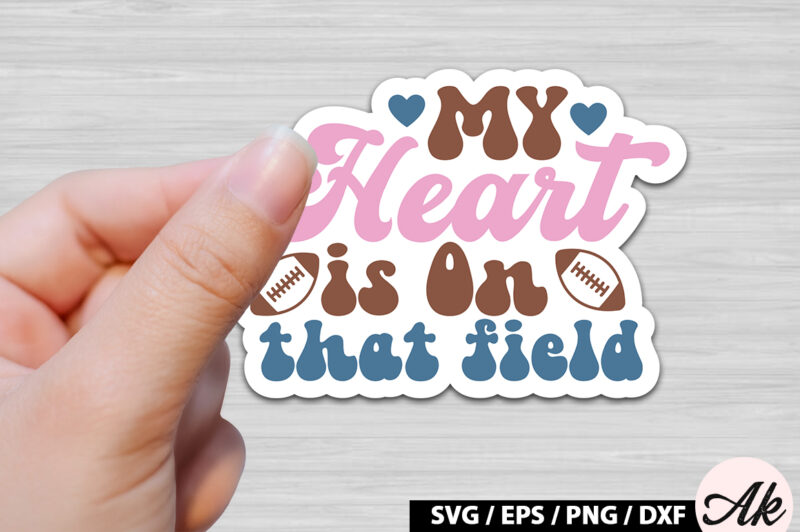 My heart is on that field Retro Stickers