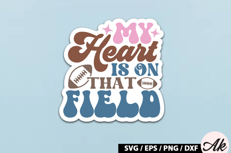 My heart is on that field Retro Stickers