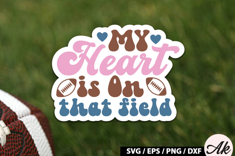 My heart is on that field Retro Stickers