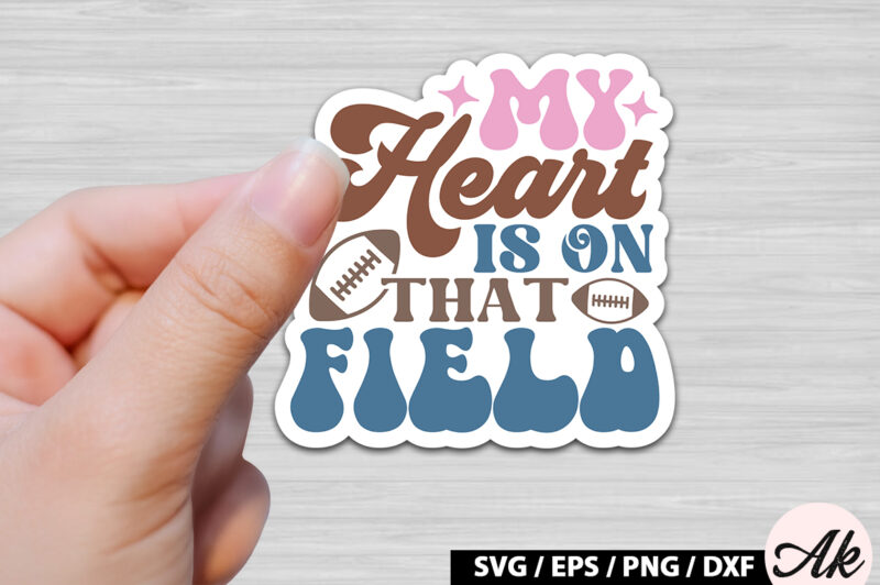 My heart is on that field Retro Stickers