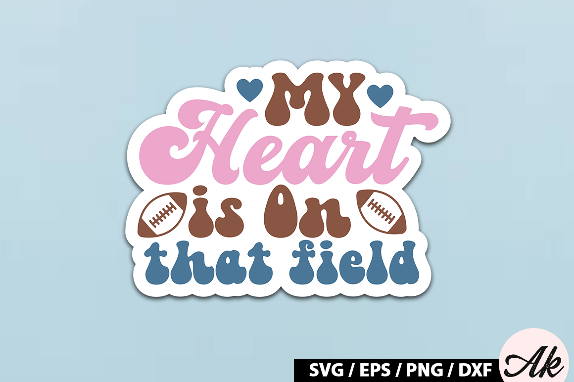 My heart is on that field Retro Stickers - Buy t-shirt designs