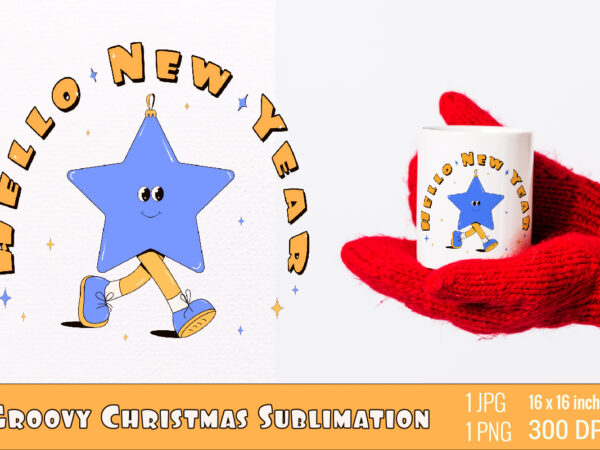 Y2k,retro christmas mascot sublimation t shirt design template