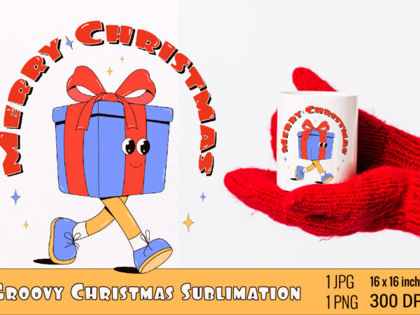 Y2k,retro christmas mascot sublimation t shirt design template