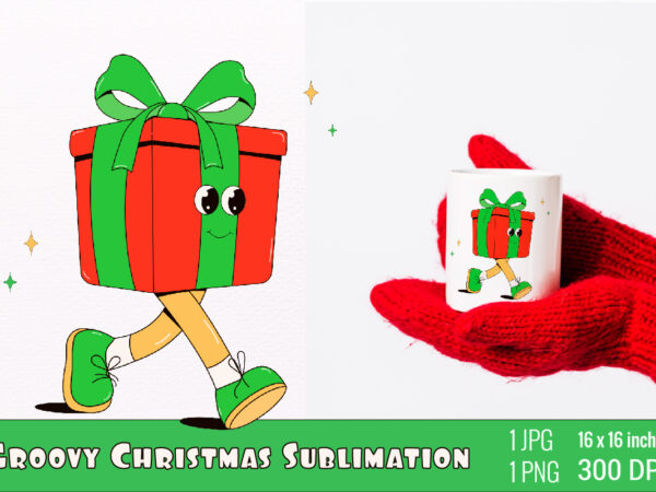 Y2k,retro christmas mascot sublimation t shirt design template