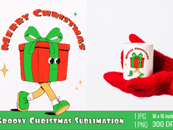 Y2k,retro christmas mascot sublimation t shirt design template