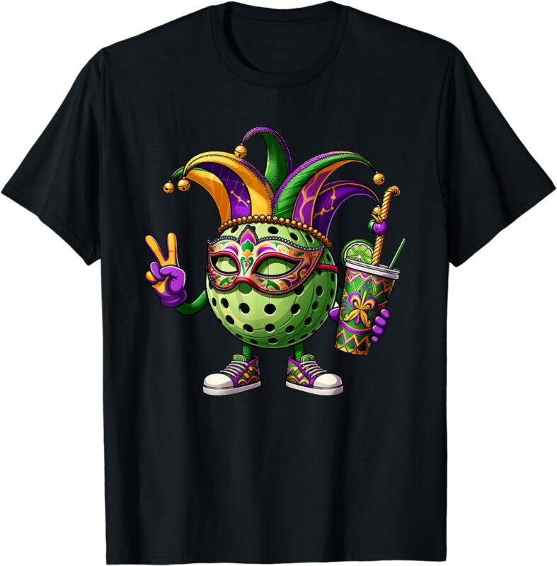 Pickleball Player Kids Mens Womens Mardi Gras Pickleball T-Shirt