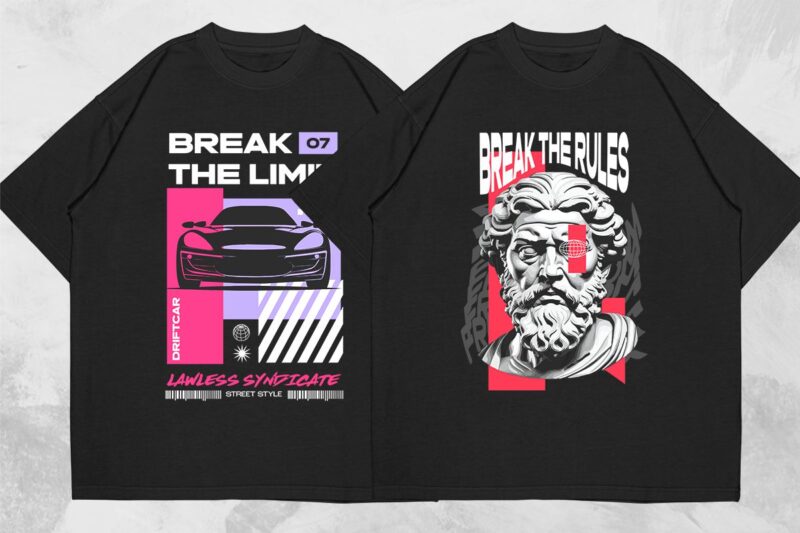 Urban Streetwear Graphic T shirt Designs Bundle Vol2, Streetwear Graphic T-shirt Pack. Universtock