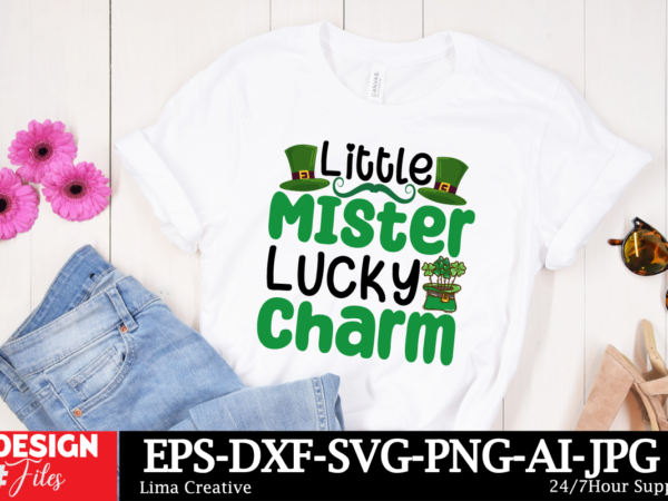 Little mister lucky charm t-shirt design ,lucky and blessed svg, lucky svg, st. patrick’s day svg, irish svg, st patrick’s day quotes, clove