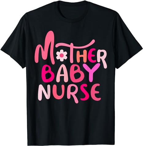 Retro Groovy Mother Baby Nurse Squad Happy Valentines Day T-Shirt