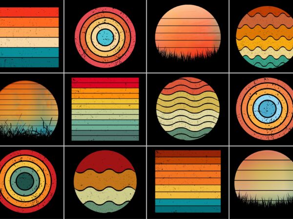 Retro vintage sunset for t-shirt design