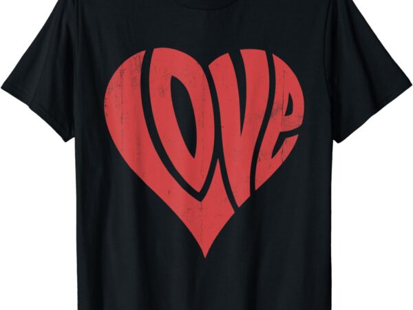 Retro vintage valentines day love heart for mens womens kids t-shirt