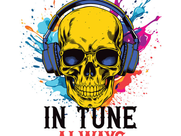 Music skull t shirt designs for sale