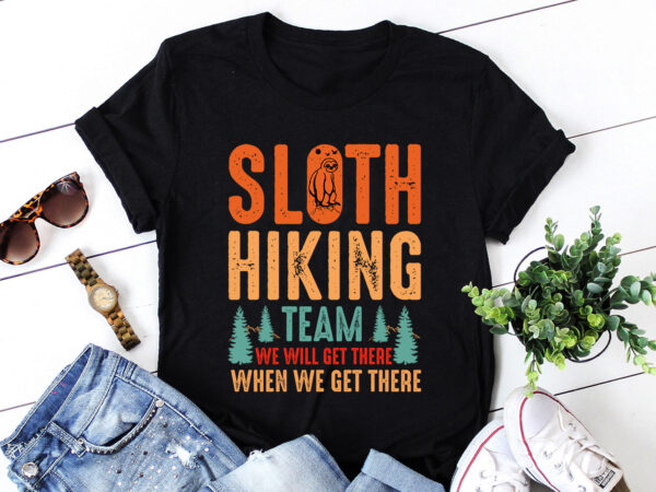 Sloth hiking team t-shirt design