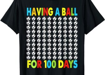Soccer 100th Day Of School For Boy 100 Days Tee T-Shirt