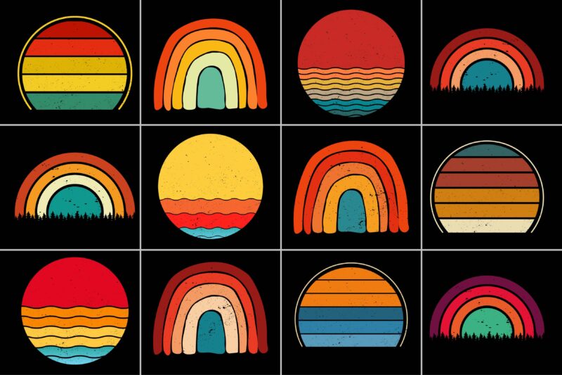 Sunset Colorful T-Shirt Background