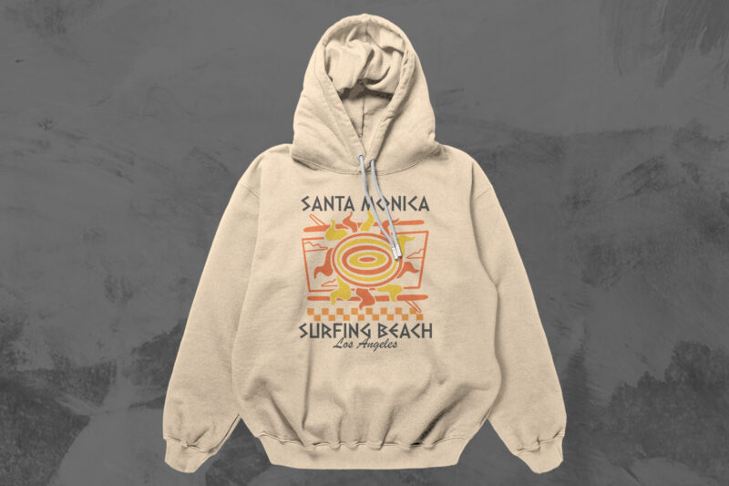 Retro Bach Graphic T-shirt Design, Vintage Beach Vector Design