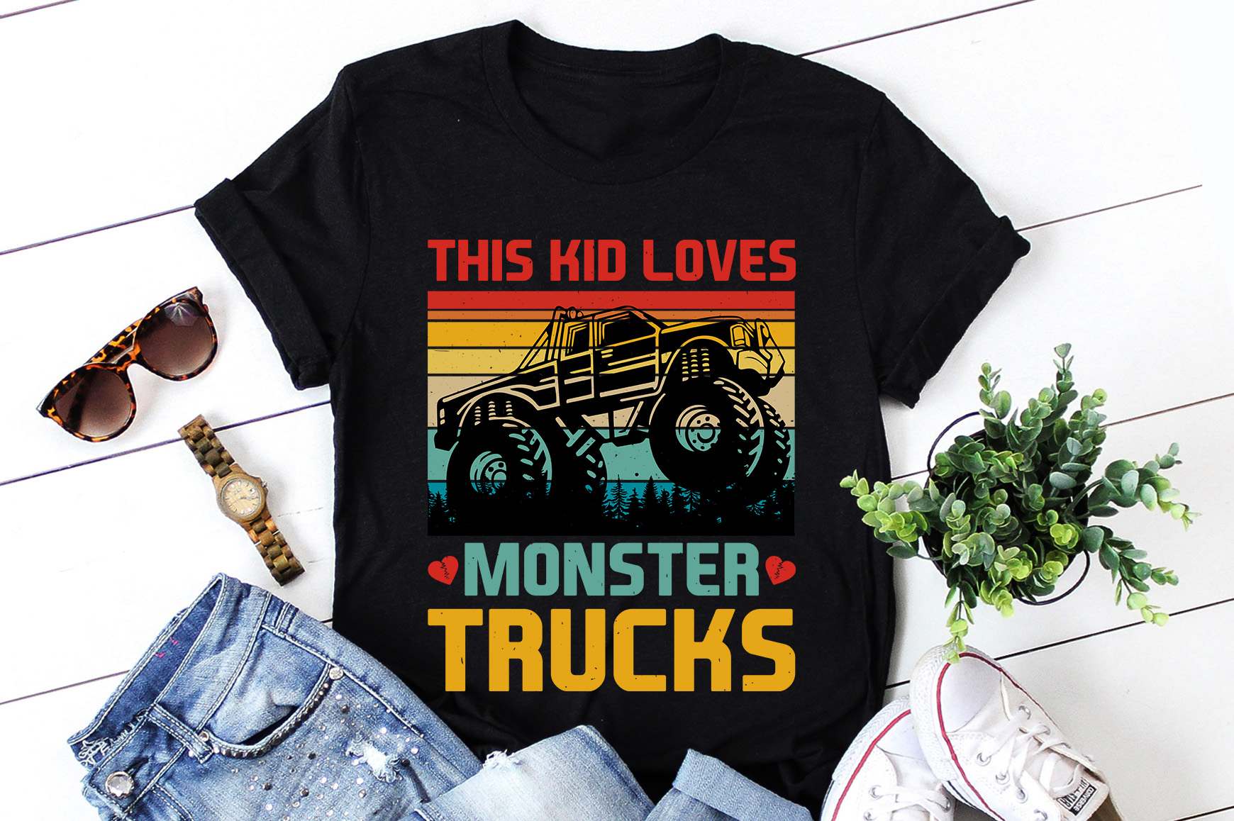 This Kid Loves Monster Trucks  Monster Truck on Fire Design