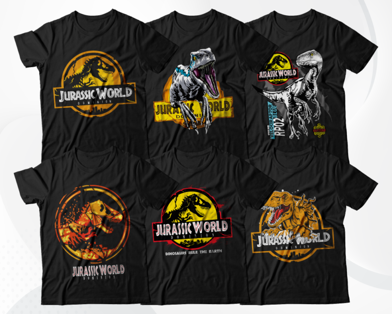 Dinosaurs T-Shirt Designs Bundle | POD T-Shirt Designs Bundle | Streetwear Designs | Predator T-Shirt Designs | DTF | DTG