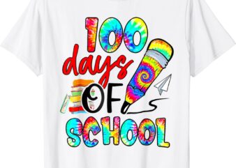 Tie Dye Happy 100th Day Of School Teacher Student 100 Days T-Shirt