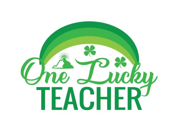 One lucky teacher t shirt design online