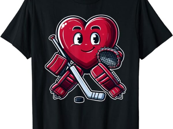 Valentine’s day heart ice hockey goalie t-shirt