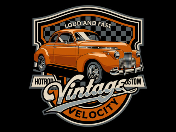 Vintage velocity t shirt vector art