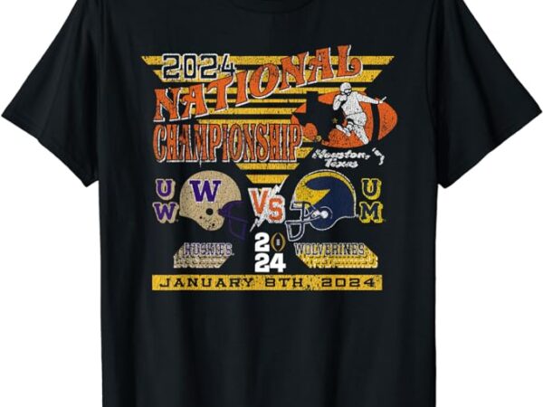 Washington v michigan 2024 cfp national championship retro t-shirt