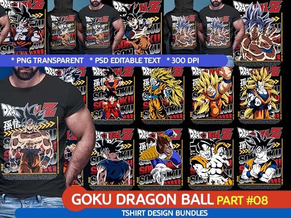 Son goku dragon ball tshirt design bundle [part#08]