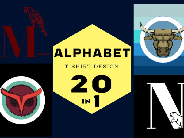 Alphabets tshirt design bundle