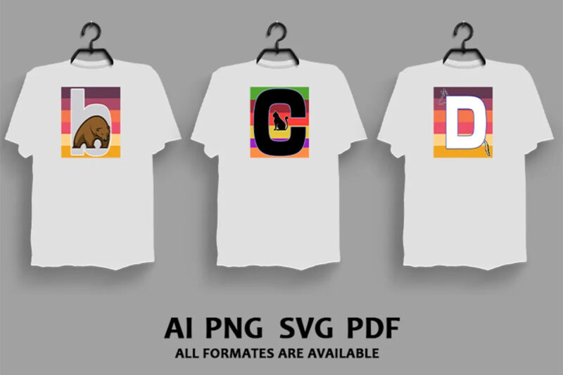 Alphabets tshirt design bundle