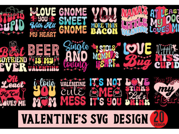 Happy Valentines Day SVG, Valentine's Day Retro SVG, Digital