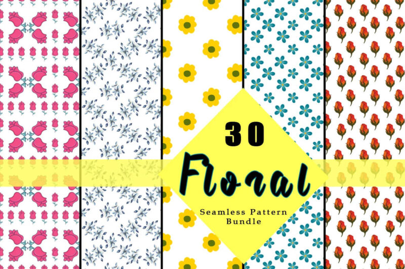 Floral Seamless Pattern 30 in 1 Bundle