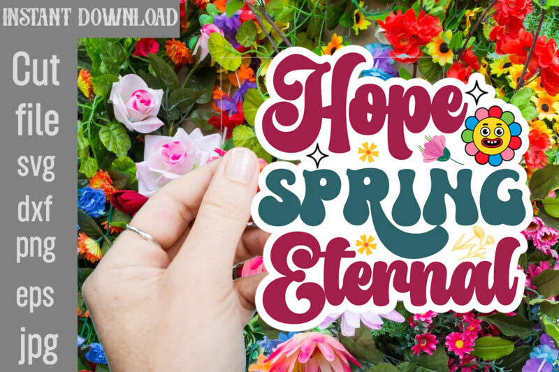 Retro Spring SVG Sticker Bundle,Spring DIGITAL STICKERS for digital,Spring SVG Bundle, Spring Shirt Svg for Cricut, Flower Market Svg, Hello