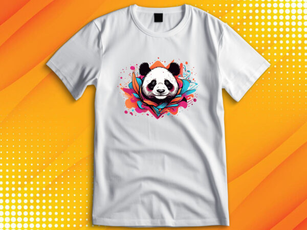 Cute panda t shirt vector file