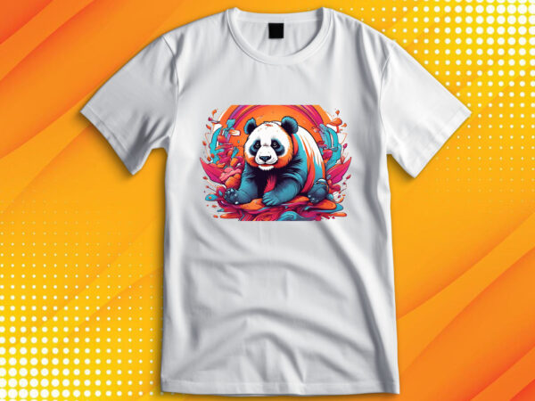 Cute panda t shirt vector file