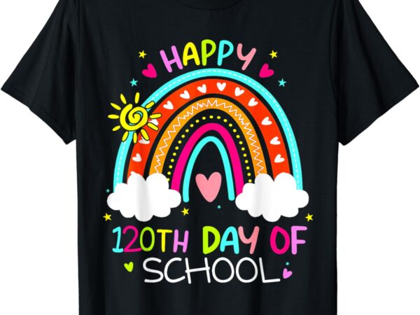 120th day of school rainbow 120 days smarter teacher t-shirt