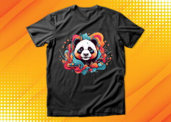 Cute Panda t shirt vector file