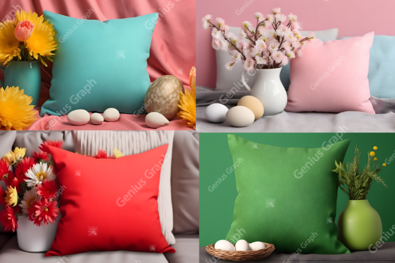 Easter Sunday Throw Pillow Mockup Bundle