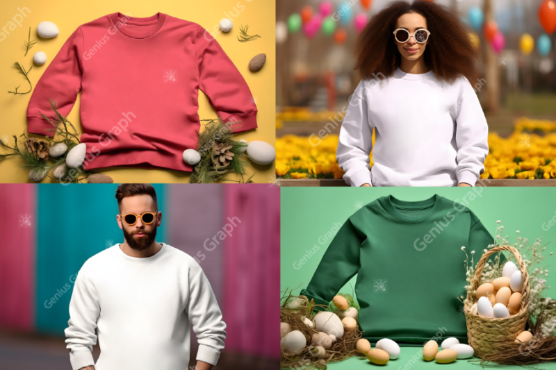 Easter Sunday Gildan 18000 Mockup Bundle