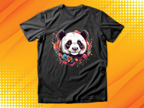 Cute panda t shirt vector file