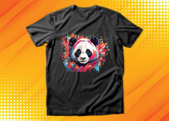 Cute Panda t shirt vector file