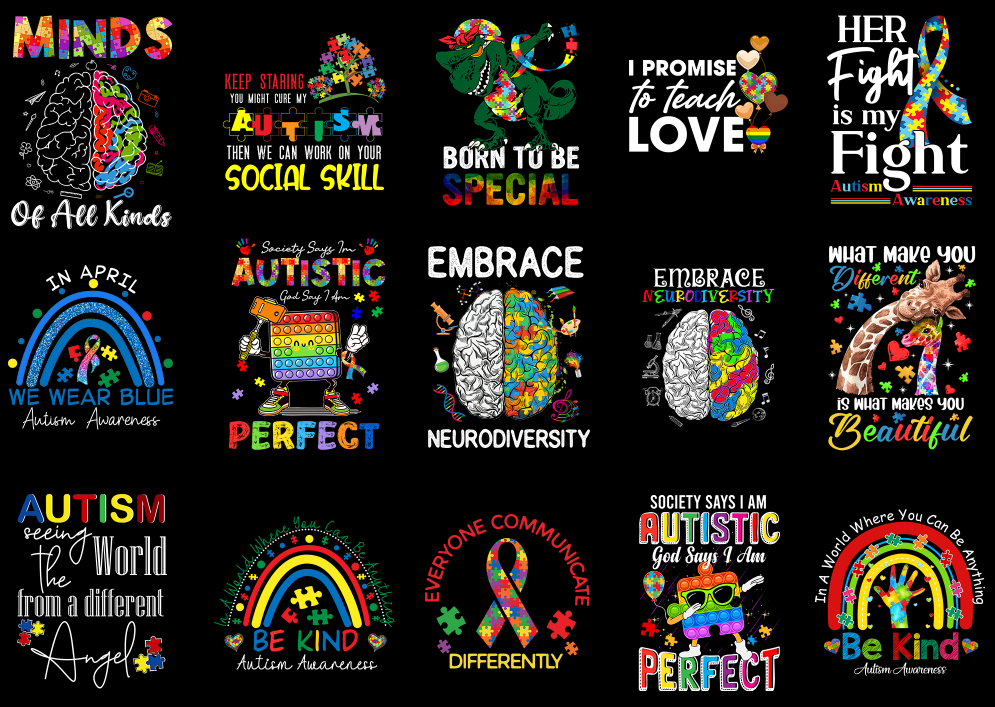 15 Autism Awareness Shirt Designs Bundle P3 Autism Awareness T Shirt Autism Awareness Png File 7661