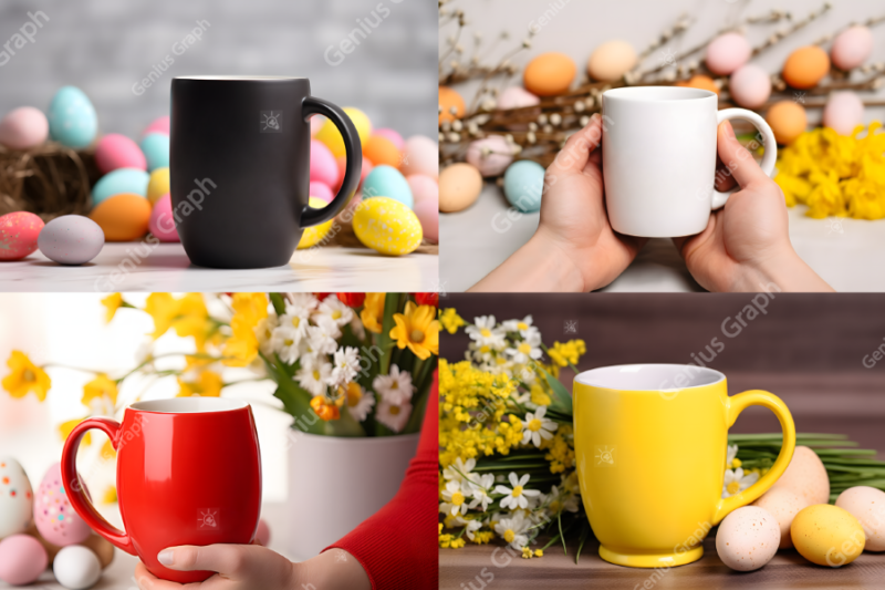 Easter Sunday Coffee Mug Mockup Bundle