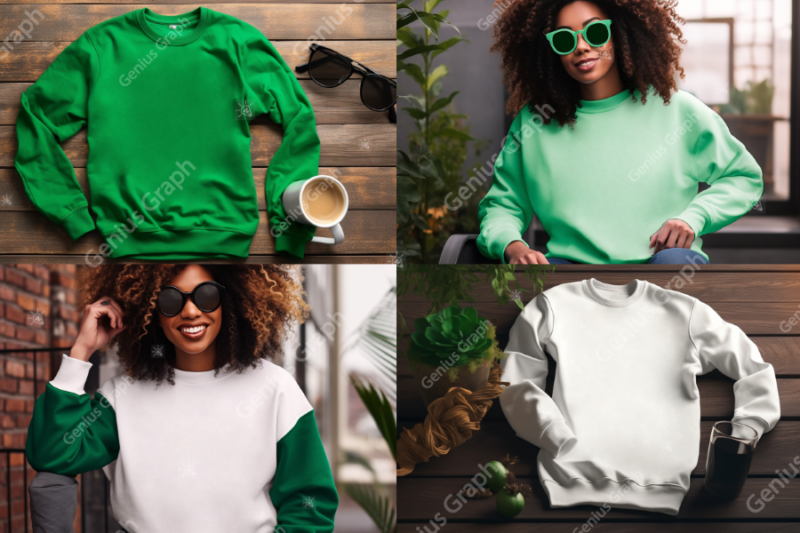 St Patrick’s Gildan 18000 Mockup Bundle