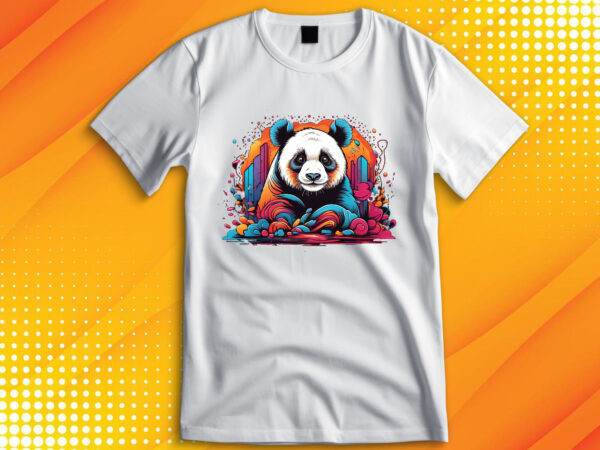 Cute panda t shirt vector file